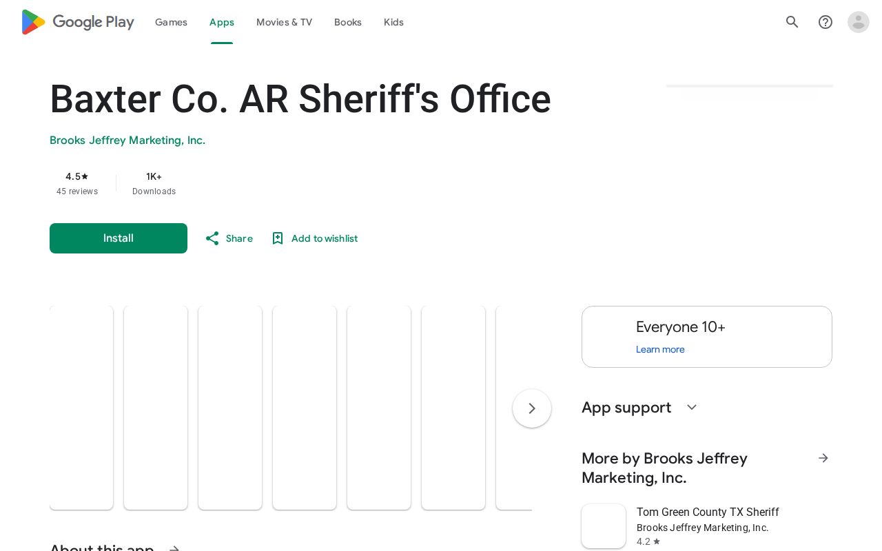 Baxter County criminal history sheriff mobile app
