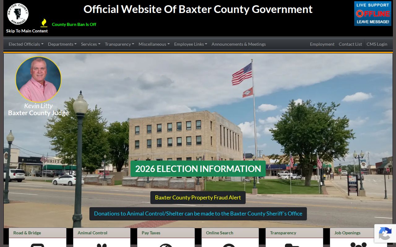 Baxter County criminal history county government homepage