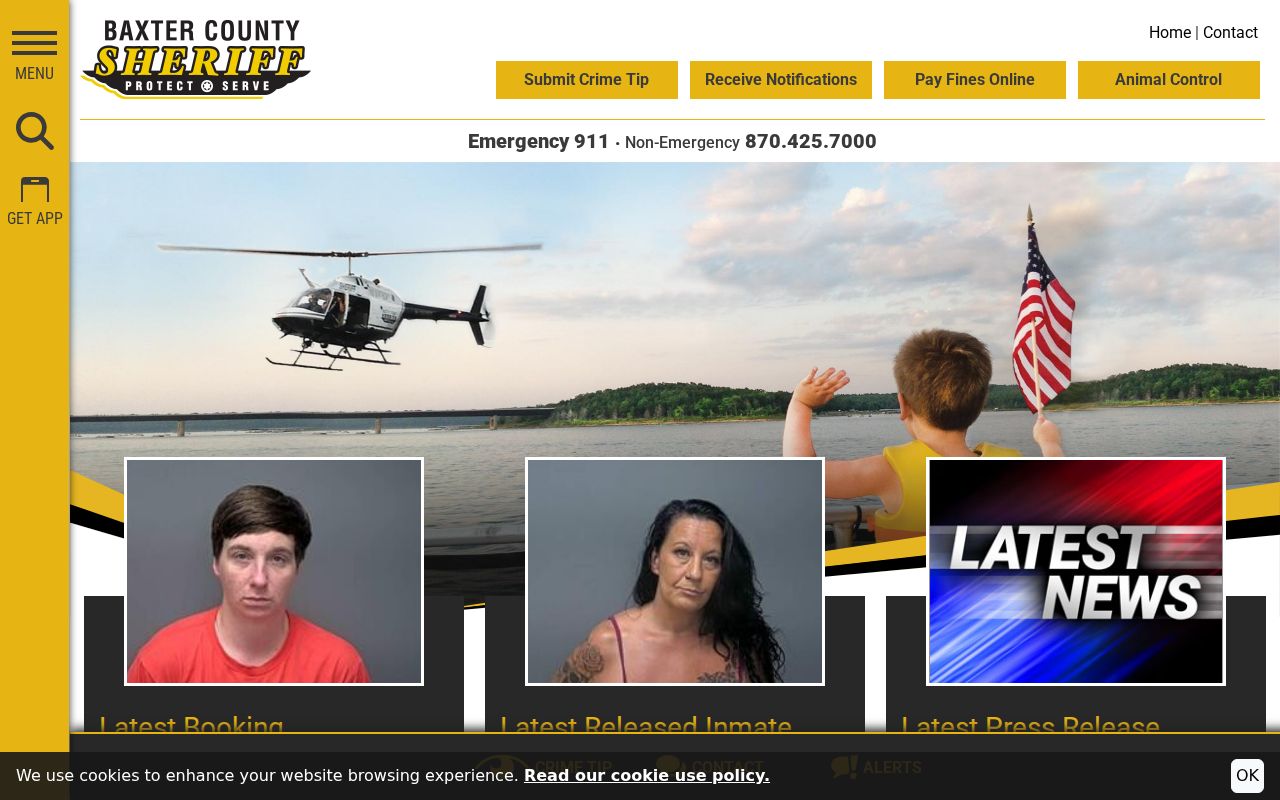 Baxter County criminal history sheriff homepage