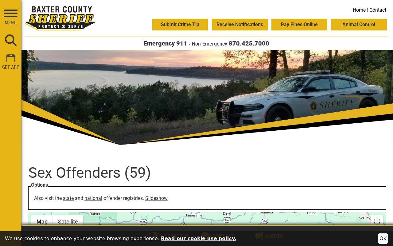 Baxter County sex offender check sheriff local list